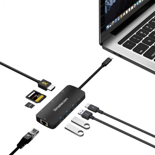 Simplecom CHT580 laptop dock/port replicator Wired USB 3.2 Gen 1 (3.1 Gen 1) Type-C Black