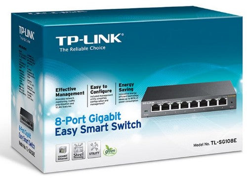 TP-Link TL-SG108E network switch Managed L2 Gigabit Ethernet (10/100/1000) Black