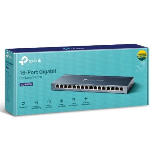 TP-Link TL-SG116 network switch Unmanaged Gigabit Ethernet (10/100/1000) Black