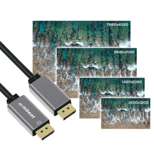 MBeat ToughLink 1.8 m DisplayPort Aluminium