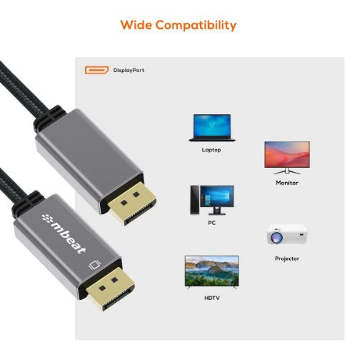 MBeat ToughLink 1.8 m DisplayPort Aluminium