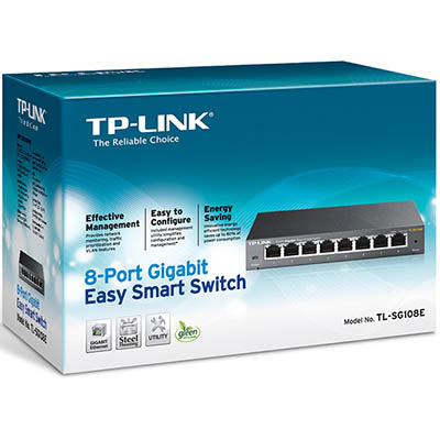 TP-Link TL-SG108E network switch Managed L2 Gigabit Ethernet (10/100/1000) Black