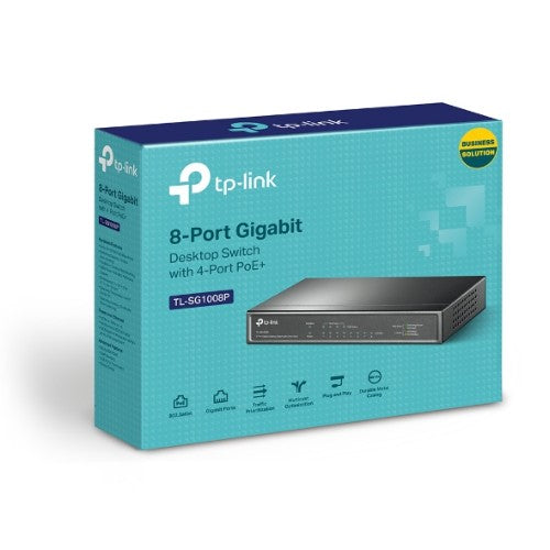 TP-Link TL-SG1008P network switch Unmanaged Gigabit Ethernet (10/100/1000) Power over Ethernet (PoE) Hazelnut