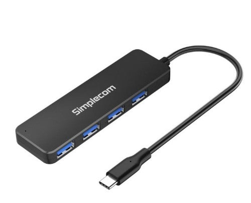 Simplecom CH340 interface hub USB 3.2 Gen 1 (3.1 Gen 1) Type-C 5000 Mbit/s Black