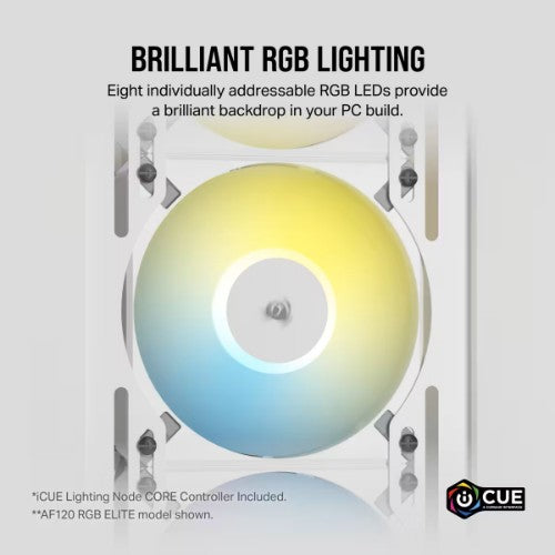 Corsair AF120 RGB Slim Computer case Fan 12 cm White 2 pc(s)