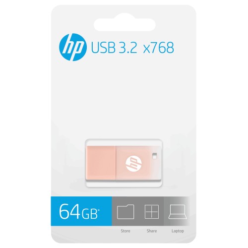 HP HPFD768K-64 USB flash drive 64 GB USB Type-A 3.2 Gen 1 (3.1 Gen 1) Beige, Pink