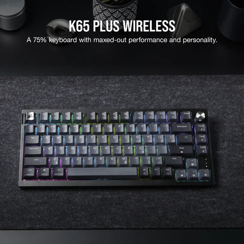 Corsair K65 PLUS WIRELESS 75 % RGB keyboard Gaming RF Wireless + USB QWERTY English Black