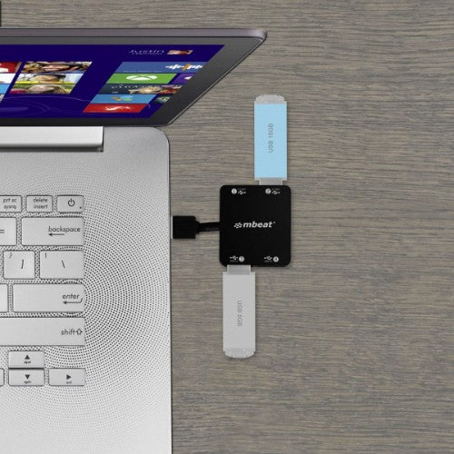 MBeat USB-UPH110K interface hub USB 2.0 480 Mbit/s Black
