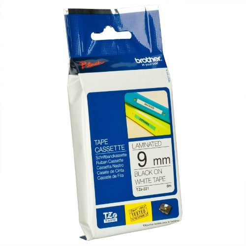 Brother TZE-221 label-making tape Black on white