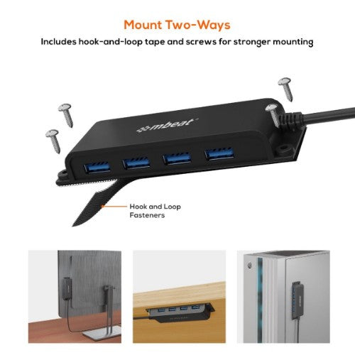 MBeat MB-HUB-E04 interface hub USB 3.2 Gen 1 (3.1 Gen 1) Type-C 5000 Mbit/s Black