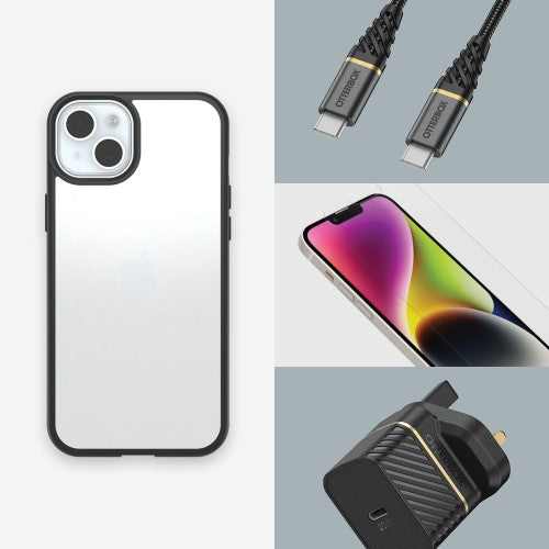 OtterBox React Series for iPhone 15 Plus, Black Crystal