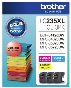 Brother LC235XLCL3PK ink cartridge 3 pc(s) Original Cyan, Magenta, Yellow