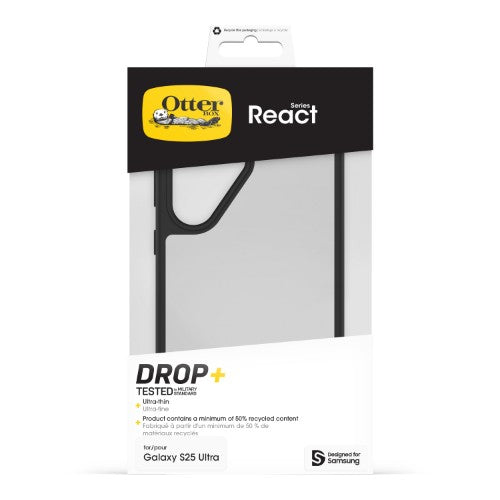 OtterBox React Series for Samsung Galaxy S25 Ultra, transparent/black