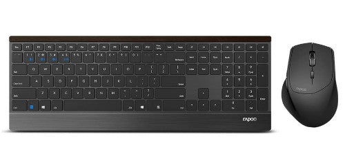 Rapoo 9500M keyboard Universal RF Wireless + Bluetooth QWERTY English Black