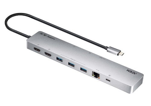ATEN UH3240-AT laptop dock/port replicator Wired USB Type-C Silver