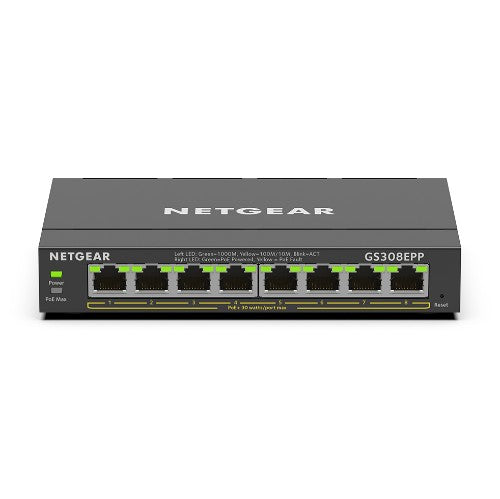 NETGEAR GS308EPP Managed L2/L3 Gigabit Ethernet (10/100/1000) Power over Ethernet (PoE) Black