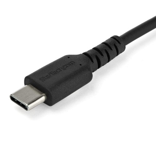 StarTech.com 2m USB C Charging Cable - Durable Fast Charge & Sync USB 2.0 Type C to USB C Laptop Charger Cord - TPE Jacket Aramid Fiber M/M 60W Black - Samsung S10 S20 iPad Pro MS Surface