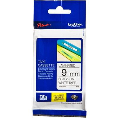 Brother TZE-221 label-making tape Black on white