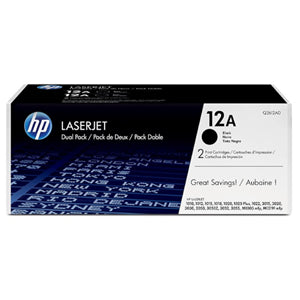 HP 12A 2-pack Black Original LaserJet Toner Cartridges