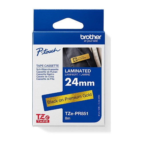 Brother TZE-PR851 label-making tape Black on gold