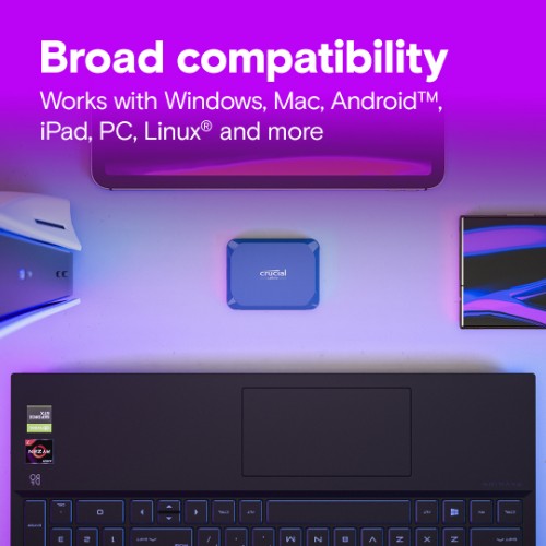 Crucial X10 4 TB USB Type-C USB 3.2 Gen 2x2 Blue