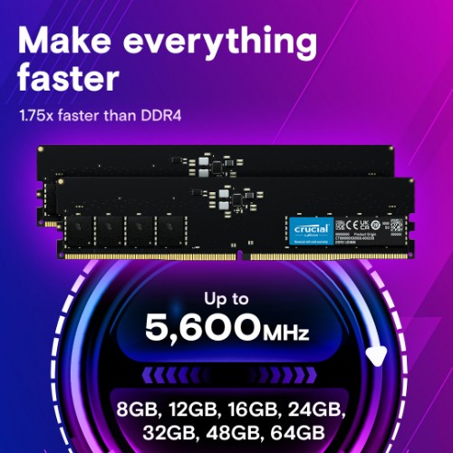 Crucial CT64G56C46U5 memory module 64 GB 1 x 64 GB DDR5 5600 MHz