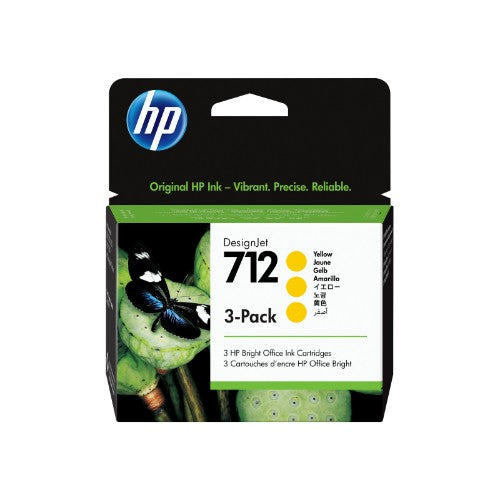 HP 712 3-pack 29-ml Yellow DesignJet Ink Cartridge