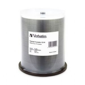 Verbatim CD-R 80MIN 700MB 52X White Thermal Printable, Hub Printable 100pk Spindle 100 pc(s)