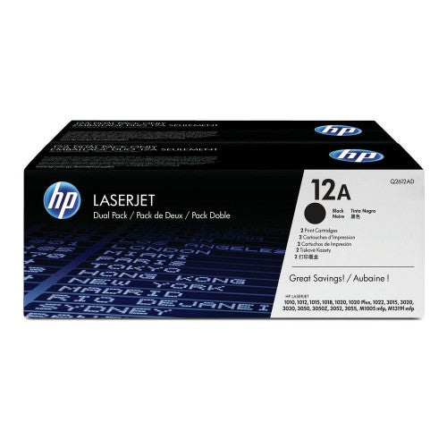 HP 12A 2-pack Black Original LaserJet Toner Cartridges