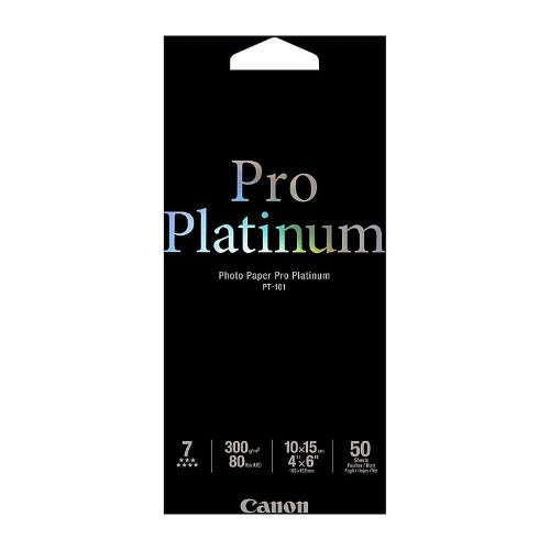 Canon PT-101 Pro Platinum Photo Paper 4x6” - 50 sheets