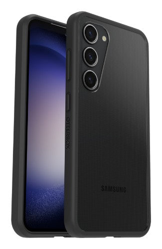 OtterBox React Case for Galaxy S23, Shockproof, Drop proof, Ultra-Slim, Protective Thin Case, Tested to Military Standard, Antimicrobial Protection, Black Crystal