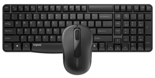 Rapoo X1800S keyboard Mouse included Universal RF Wireless QWERTY English Black