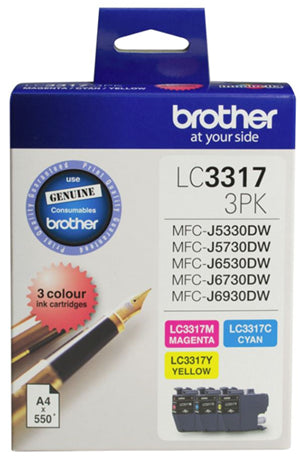 Brother LC33173PK ink cartridge 3 pc(s) Original Cyan, Magenta, Yellow