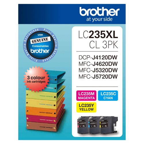 Brother LC235XLCL3PK ink cartridge 3 pc(s) Original Cyan, Magenta, Yellow