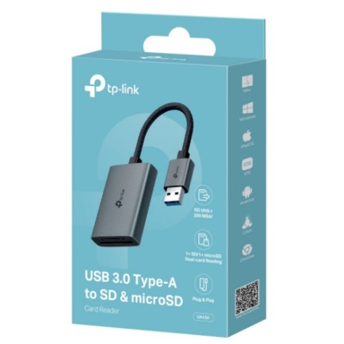 TP-Link UA430 card reader USB 3.2 Gen 1 (3.1 Gen 1) Type-C Grey