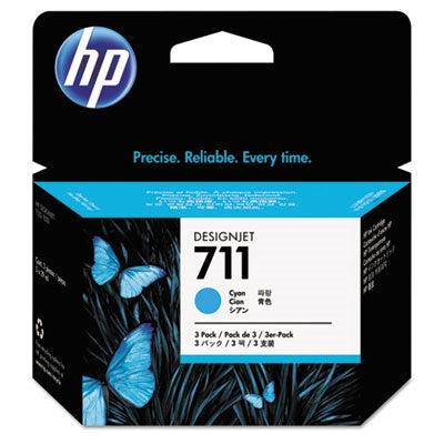 HP 711 3-pack 29-ml Cyan DesignJet Ink Cartridges