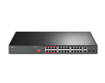 TP-Link 24-Port 10/100Mbps + 2-Port Gigabit Unmanaged PoE+ Switch