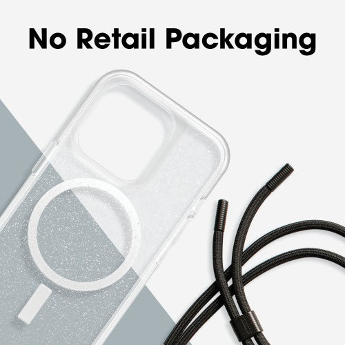 OtterBox React Series Necklace MagSafe for iPhone 15 Pro, Stardust (Clear Glitter)