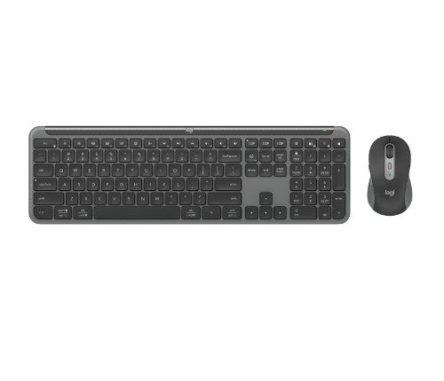 Logitech Signature Slim Combo MK950 keyboard Mouse included Office RF Wireless + Bluetooth QWERTY English Graphite