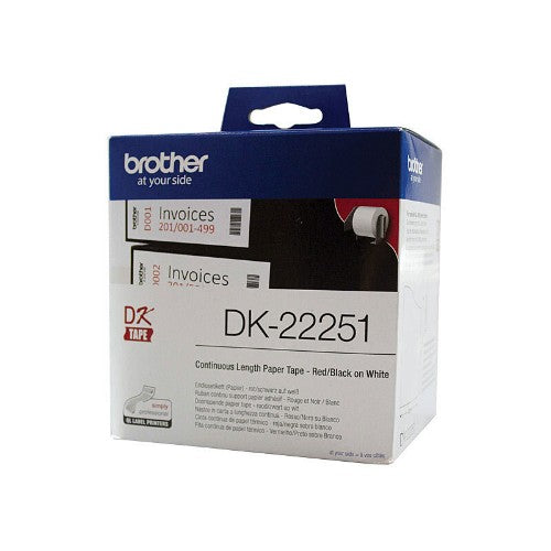 Brother DK-22251 label-making tape Black and red on white