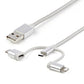 StarTech.com 1 m (3 ft.) USB Multi Charging Cable - USB to Micro-USB or USB-C or Lightning for iPhone / iPad / iPod / Android - Apple MFi Certified - 3 in 1 USB Charger - Braided