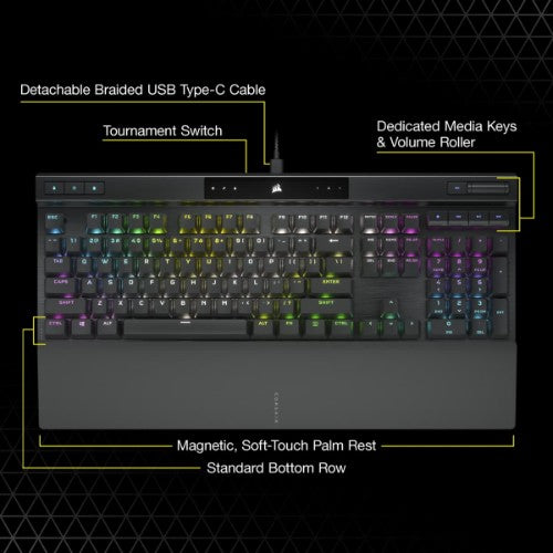 Corsair K70 PRO keyboard Gaming USB QWERTY US International Black