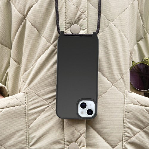 OtterBox React Series Necklace MagSafe for iPhone 15 Plus, Black