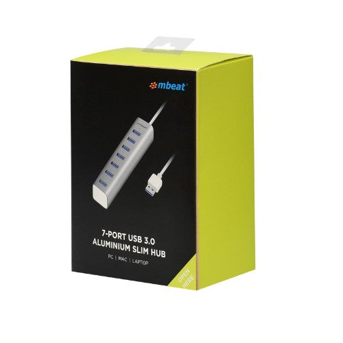 MBeat MB-HUB768 interface hub USB 3.2 Gen 1 (3.1 Gen 1) Type-A 5000 Mbit/s Stainless steel