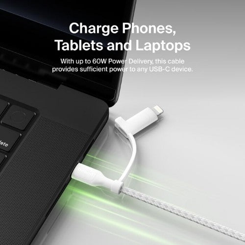 Belkin BoostCharge Pro USB cable USB 2.0 1.5 m USB C USB C/Lightning White