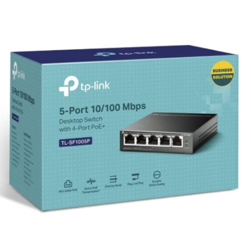 TP-Link TL-SF1005P network switch Unmanaged Fast Ethernet (10/100) Power over Ethernet (PoE) Black