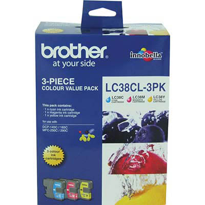 Brother LC38CL3PK ink cartridge 3 pc(s) Original Cyan, Magenta, Yellow