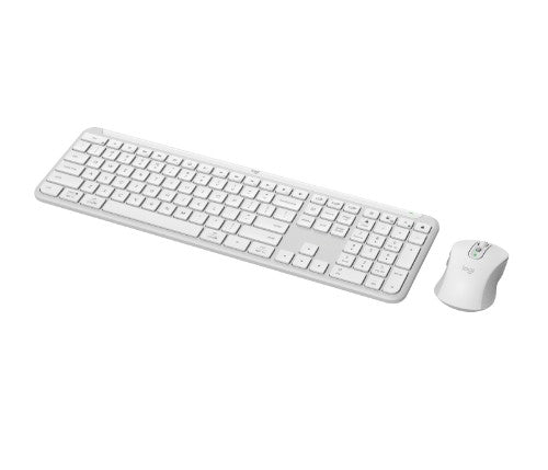 Logitech Signature Slim Combo MK950 keyboard Mouse included Office RF Wireless + Bluetooth QWERTY English White