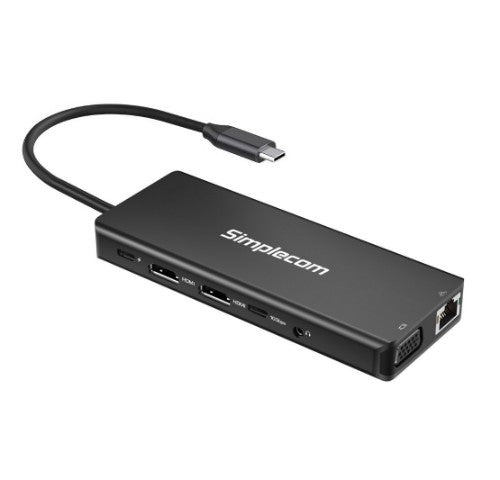 Simplecom CHN613 laptop dock/port replicator Wired USB 3.2 Gen 2 (3.1 Gen 2) Type-C Black