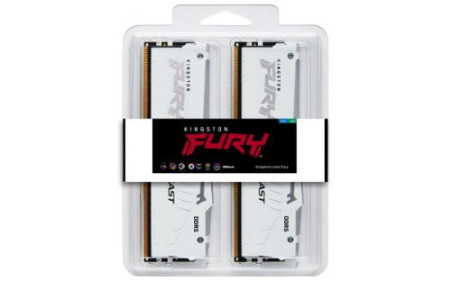 Kingston Technology FURY Beast 64GB 6000MT/s DDR5 CL36 DIMM (Kit of 2) White RGB EXPO